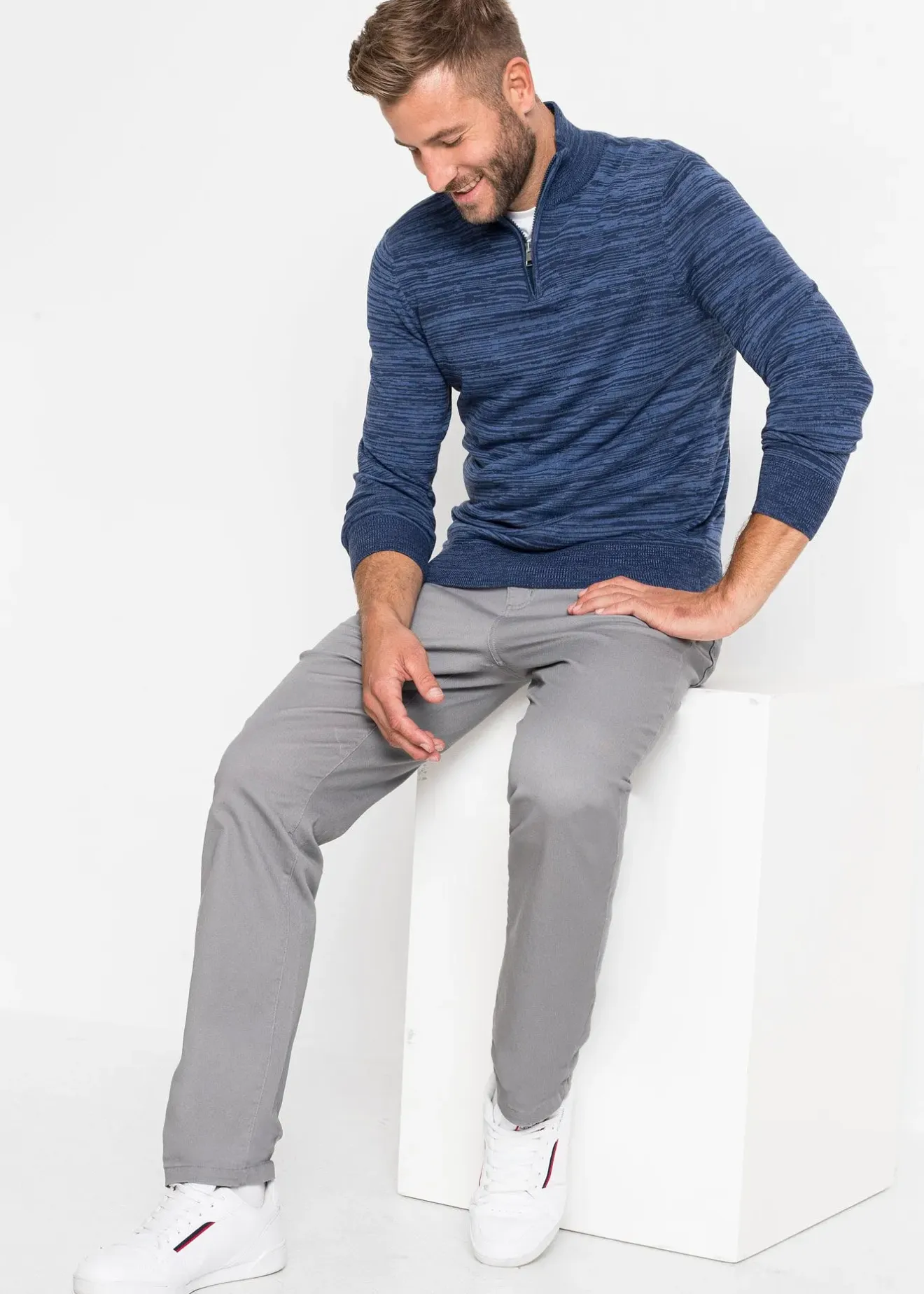 Homme bonprix Pulls & Gilets|Pull camionneur en maille chinée