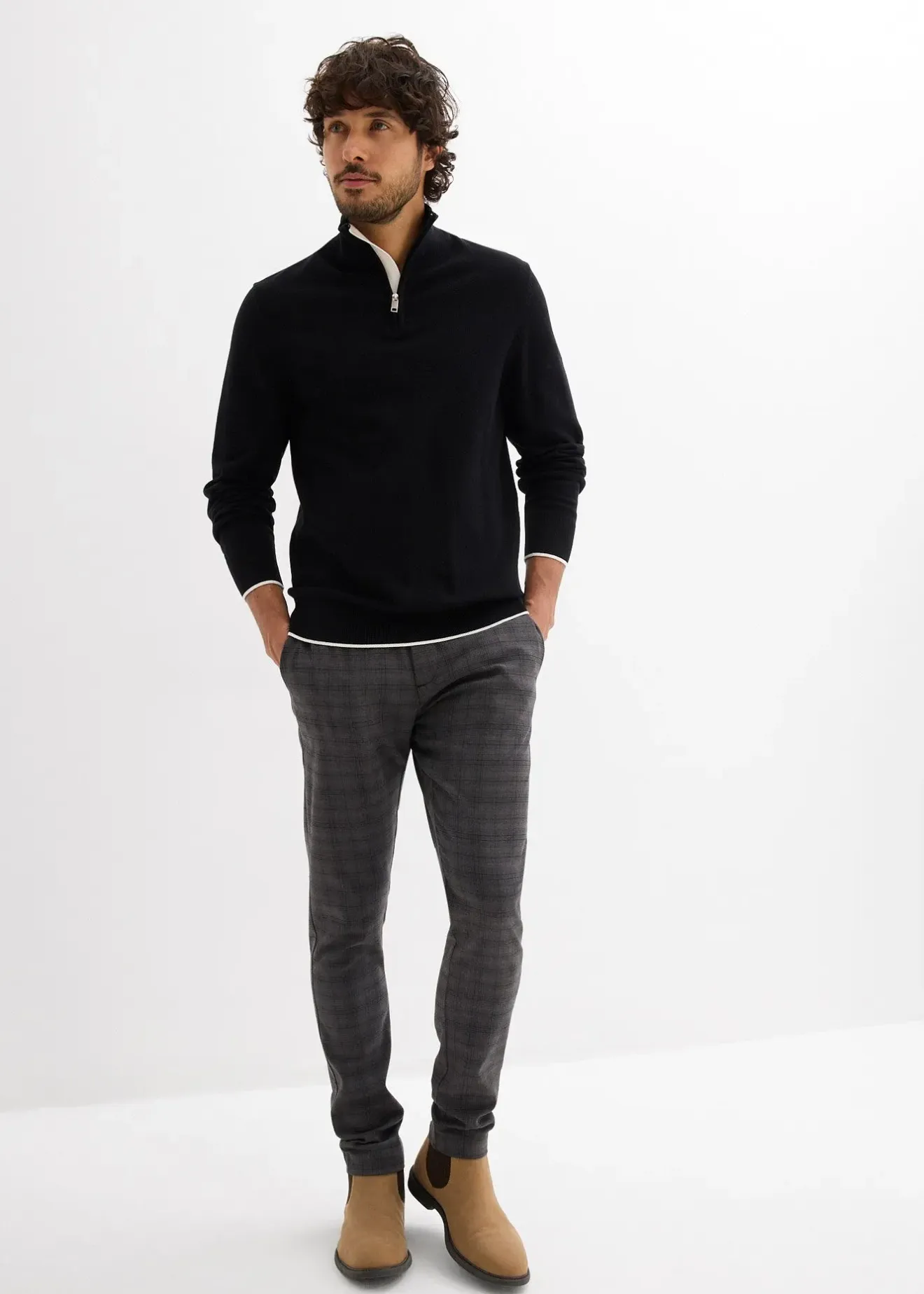 Homme bonprix Pulls & Gilets|Pull camionneur élégant en coton mélangé