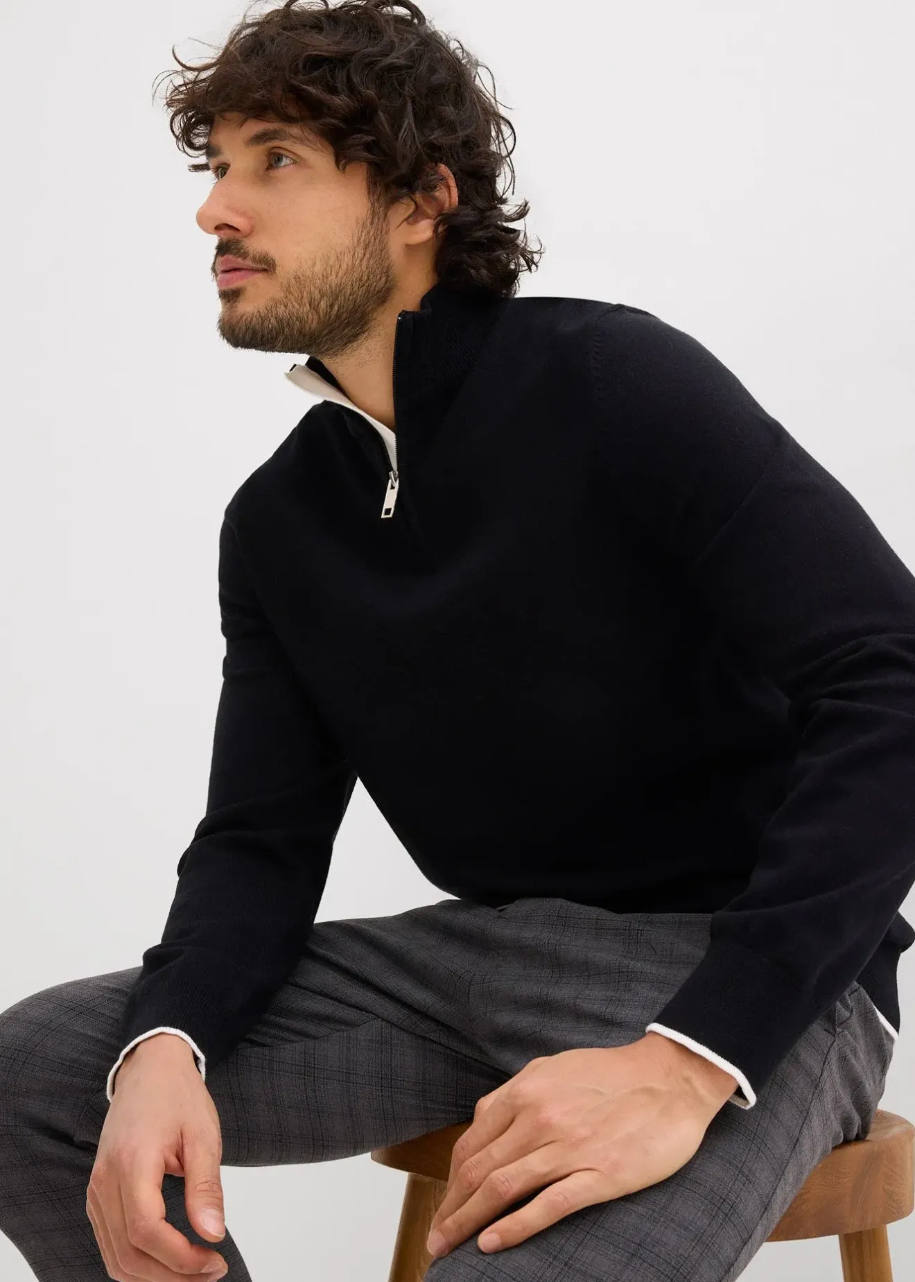 Homme bonprix Pulls & Gilets|Pull camionneur élégant en coton mélangé