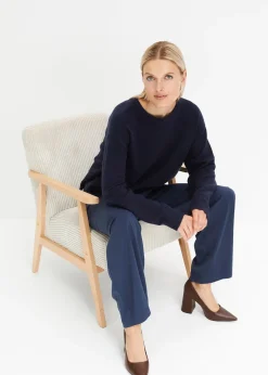 bonprix Pull col rond à épaules descendues|Femme Maille|Pulls & Gilets