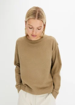 bonprix Pull col rond à épaules descendues|Femme Maille|Pulls & Gilets