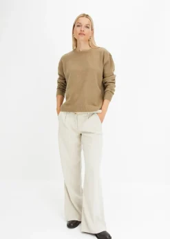 bonprix Pull col rond à épaules descendues|Femme Maille|Pulls & Gilets