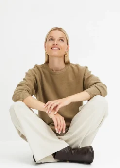 bonprix Pull col rond à épaules descendues|Femme Maille|Pulls & Gilets