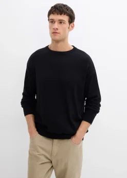 Homme bonprix Pulls & Gilets|Pull col rond doux en coton mélangé, loose