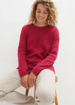 Femme bonprix Maille|Pulls & Gilets|Pull col rond en maille milano côtelée