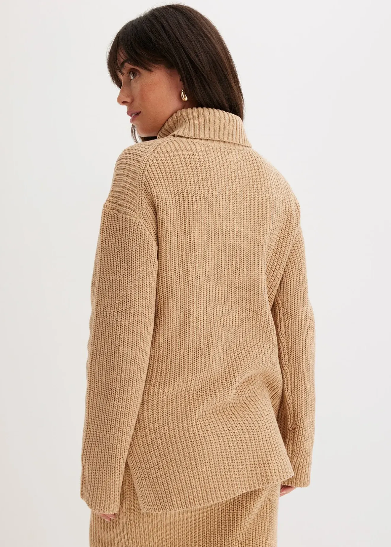 bonprix Pull col roulé 100% coton|Femme Maille|Pulls & Gilets