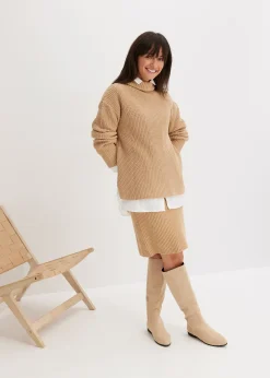 bonprix Pull col roulé 100% coton|Femme Maille|Pulls & Gilets