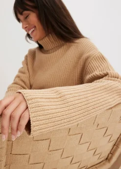 bonprix Pull col roulé 100% coton|Femme Maille|Pulls & Gilets