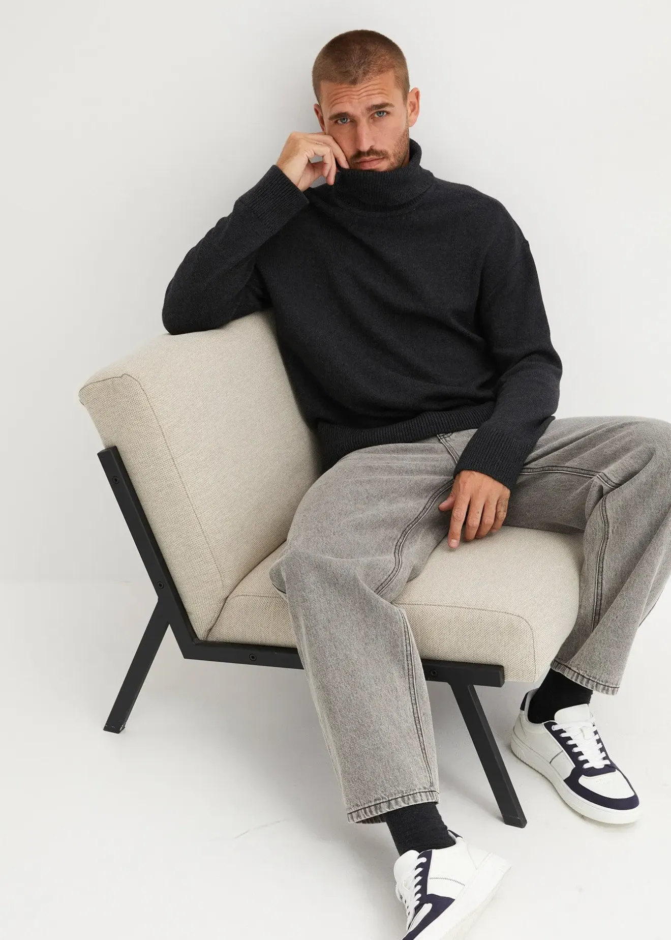 Homme bonprix Pulls & Gilets|Pull col roulé ample