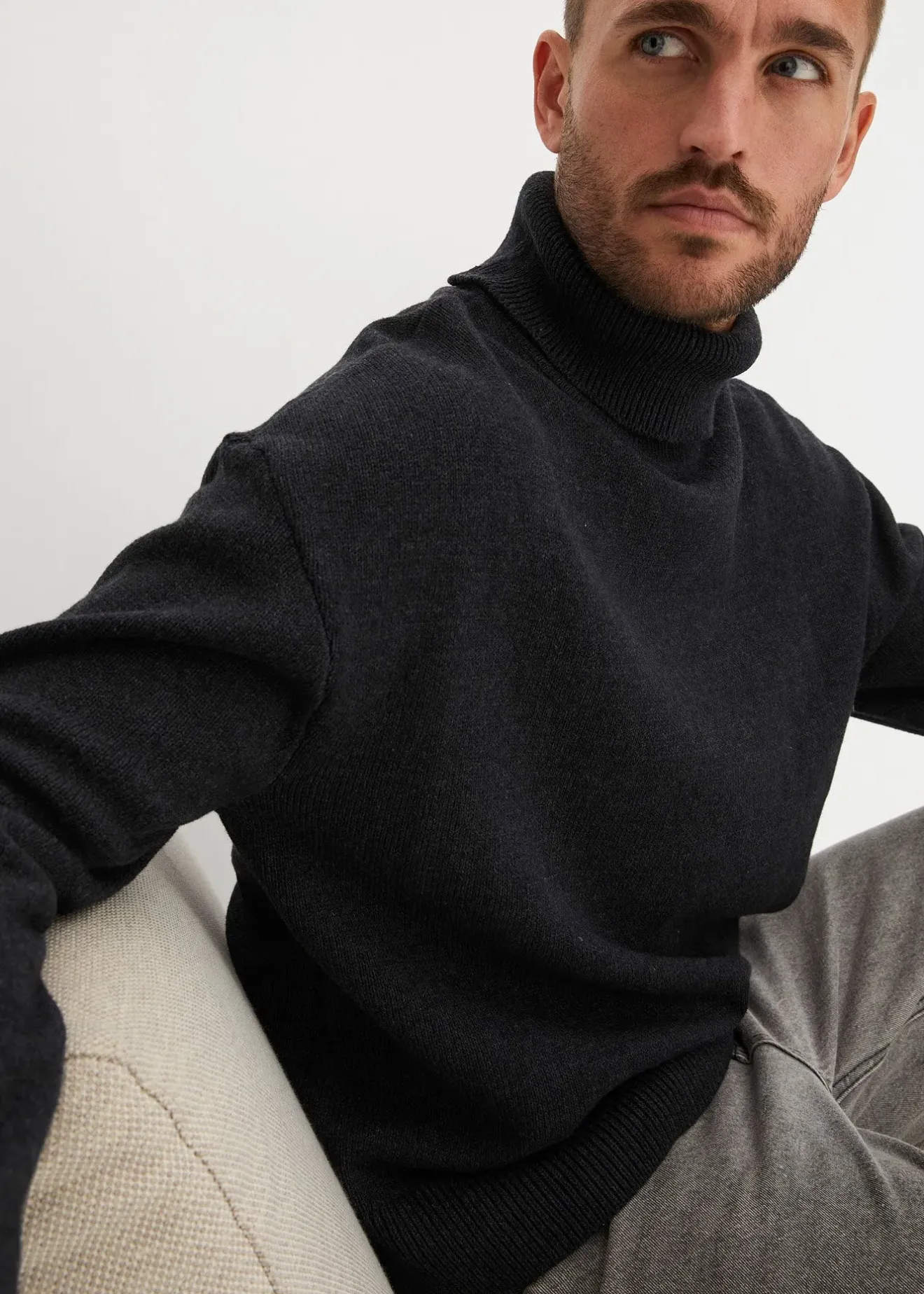 Homme bonprix Pulls & Gilets|Pull col roulé ample