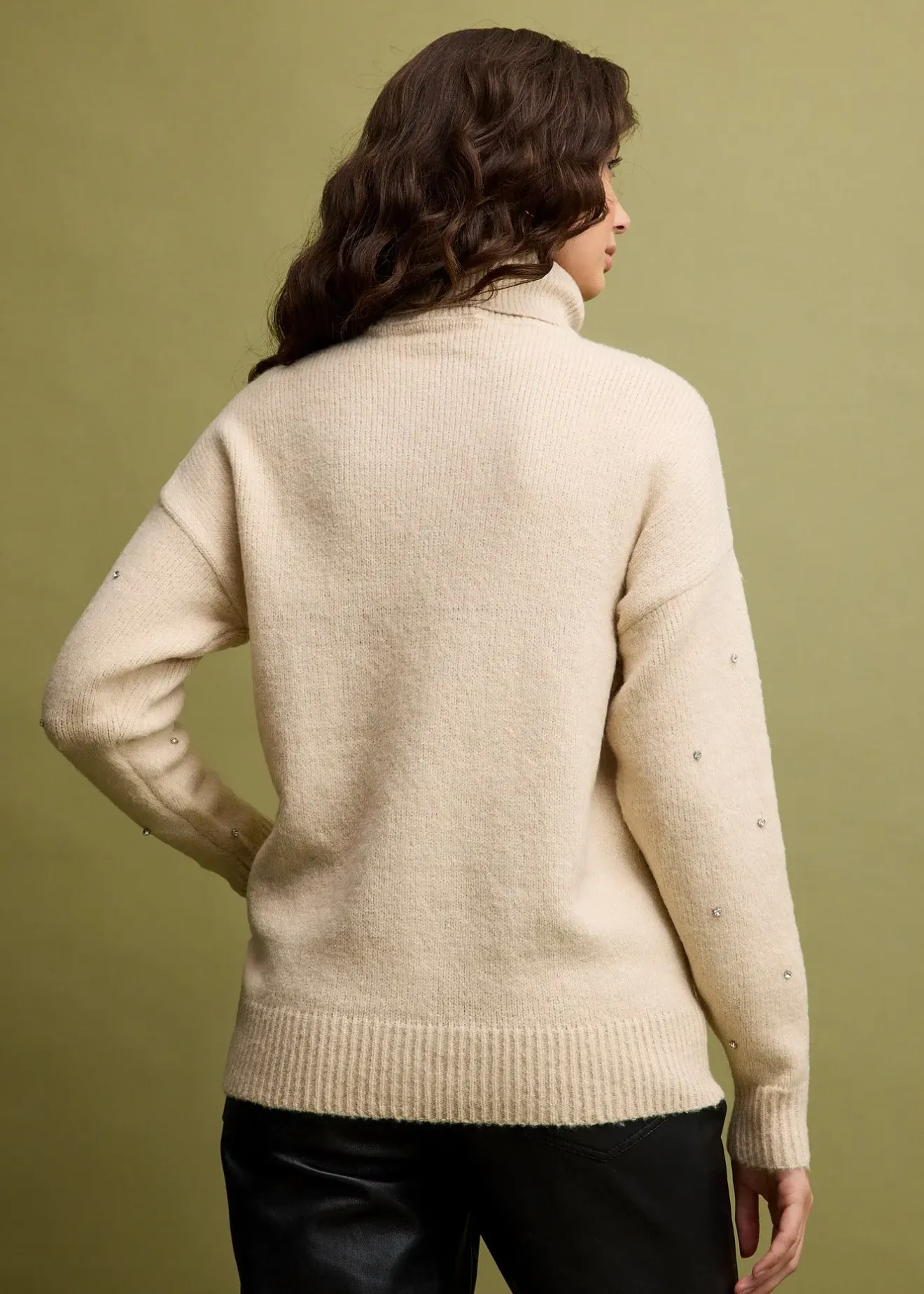 Femme bonprix Maille|Pulls & Gilets|Pull col roulé avec strass