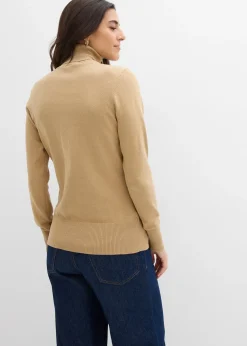 Femme bonprix Maille|Basiques|Pull col roulé basique
