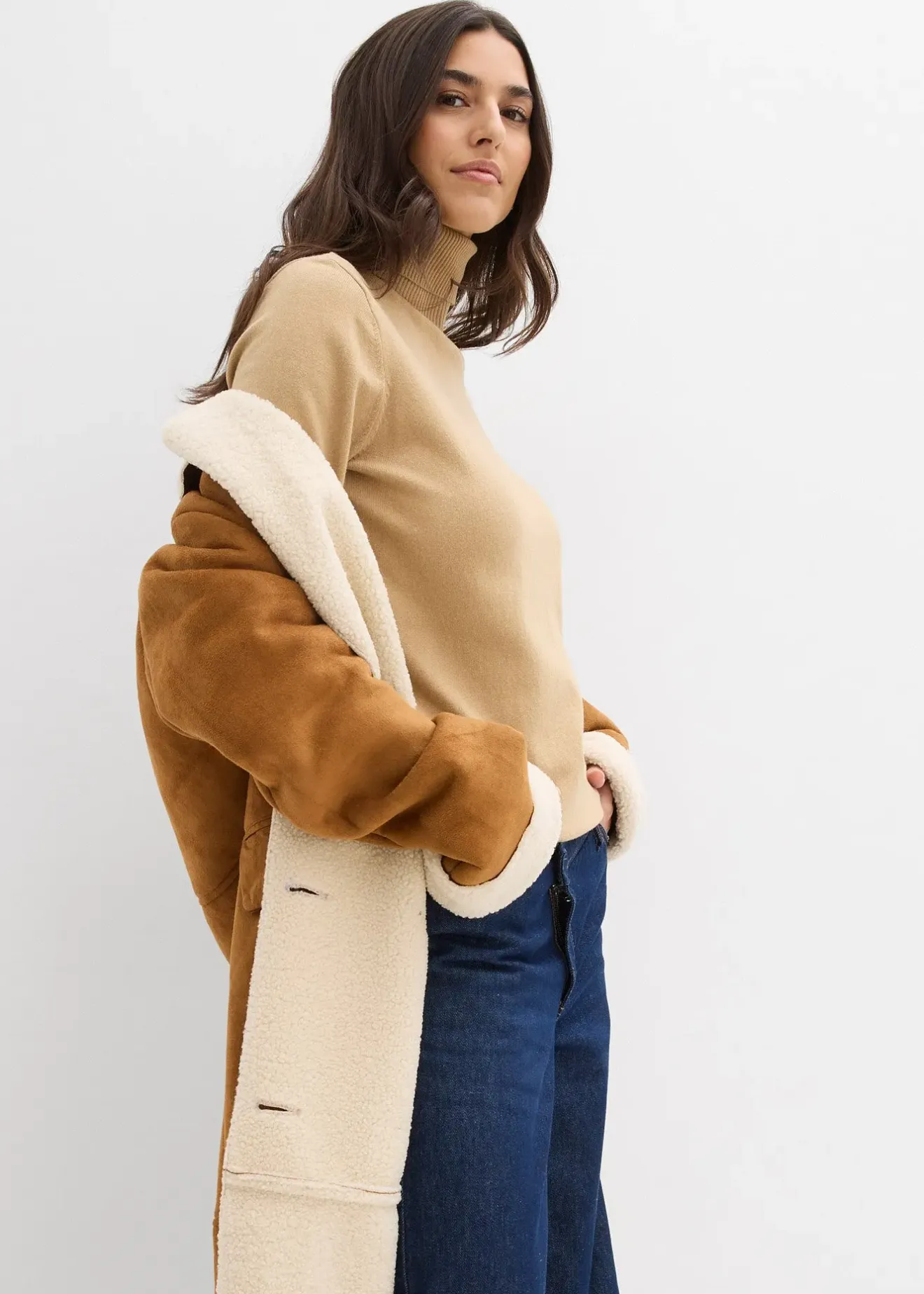 Femme bonprix Maille|Basiques|Pull col roulé basique