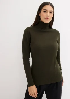 Femme bonprix Maille|Basiques|Pull col roulé basique