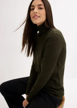 Femme bonprix Maille|Basiques|Pull col roulé basique