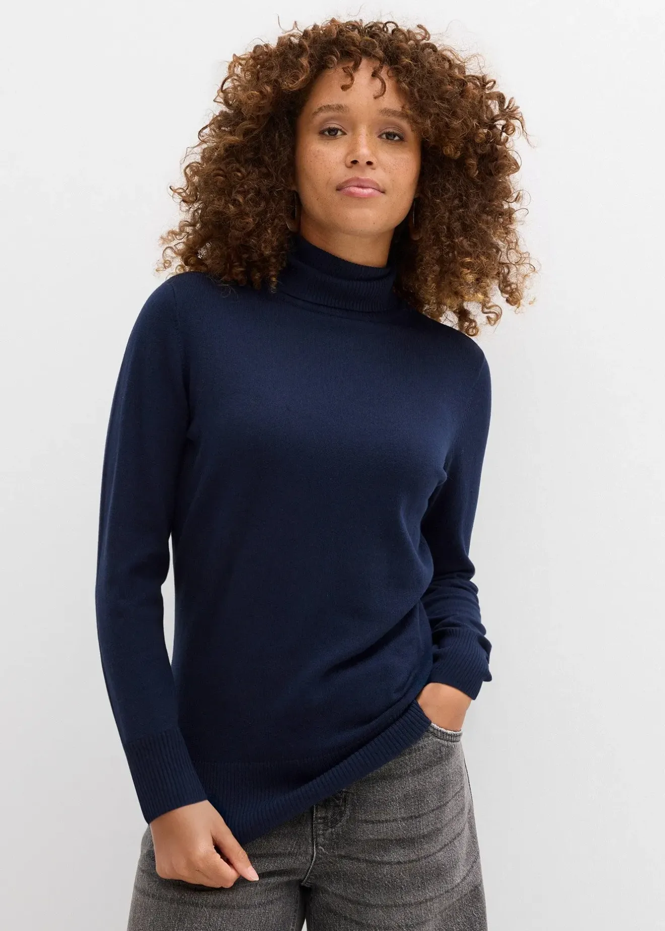 Femme bonprix Maille|Basiques|Pull col roulé basique