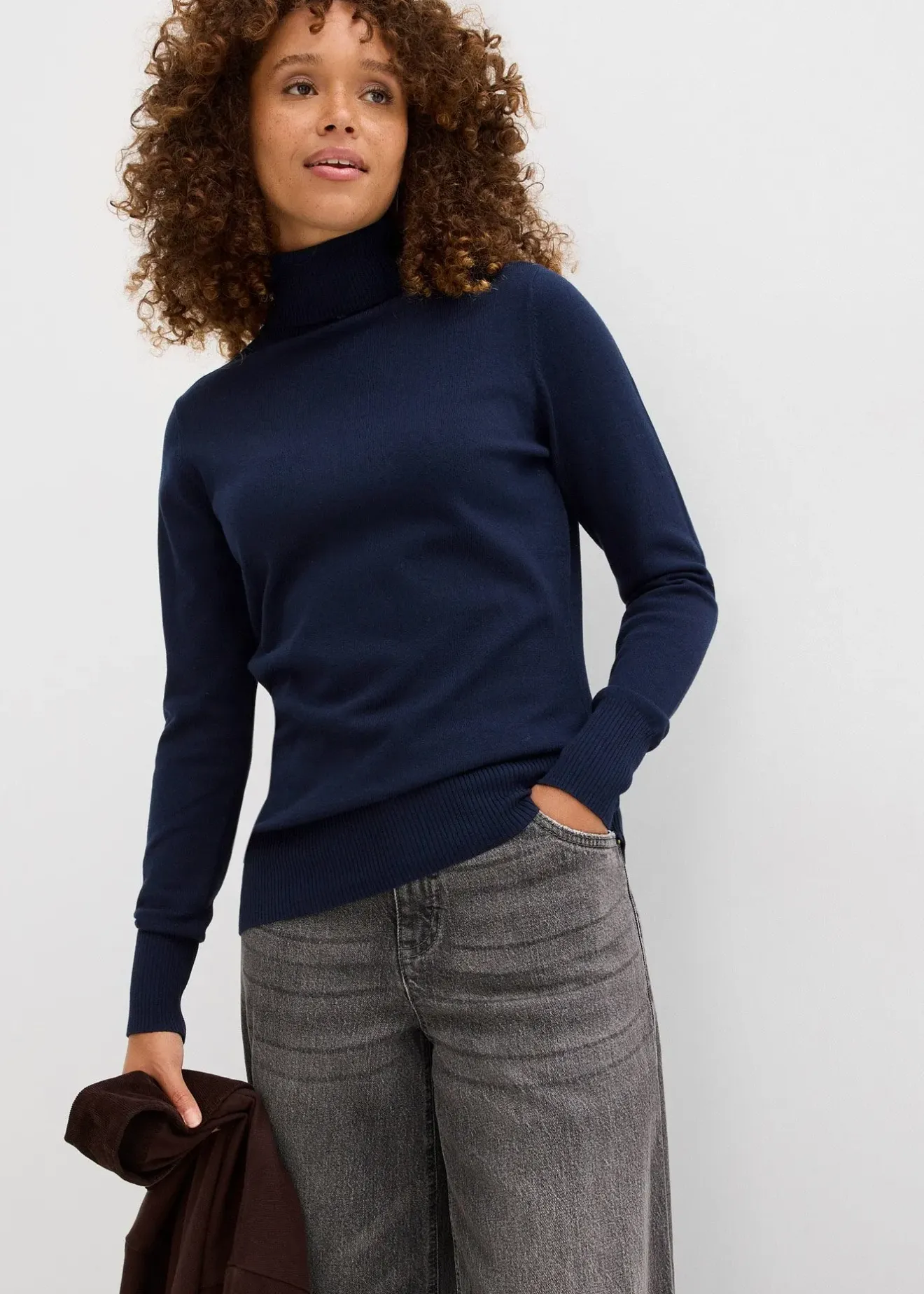 Femme bonprix Maille|Basiques|Pull col roulé basique