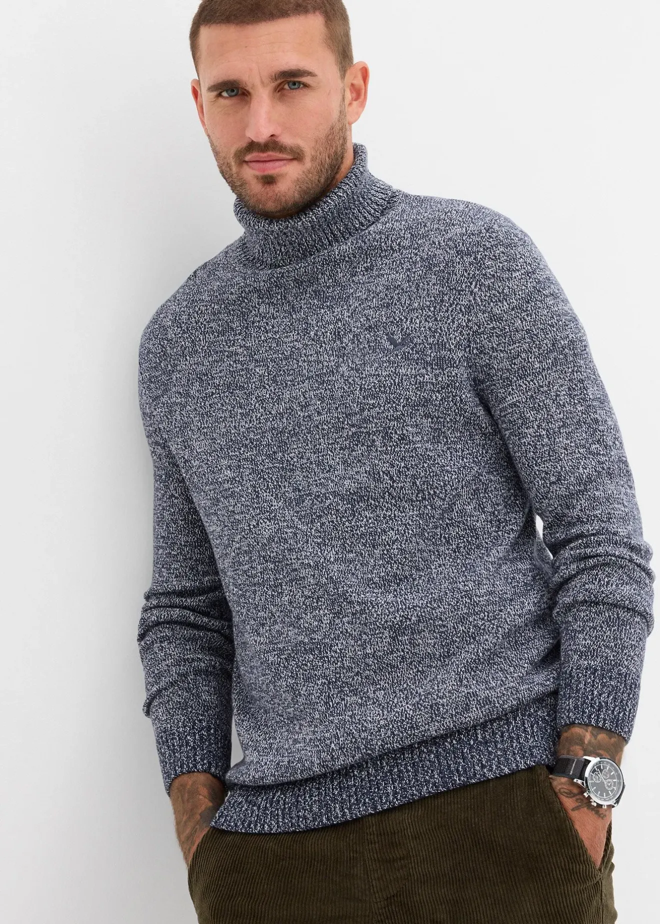 Homme bonprix Pulls & Gilets|Pull col roulé en coton mélangé