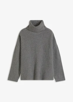 Femme bonprix Maille|Pulls & Gilets|Pull col roulé en maille côtelée