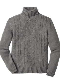 bonprix Pull col roulé en maille torsadée|Homme Pulls & Gilets