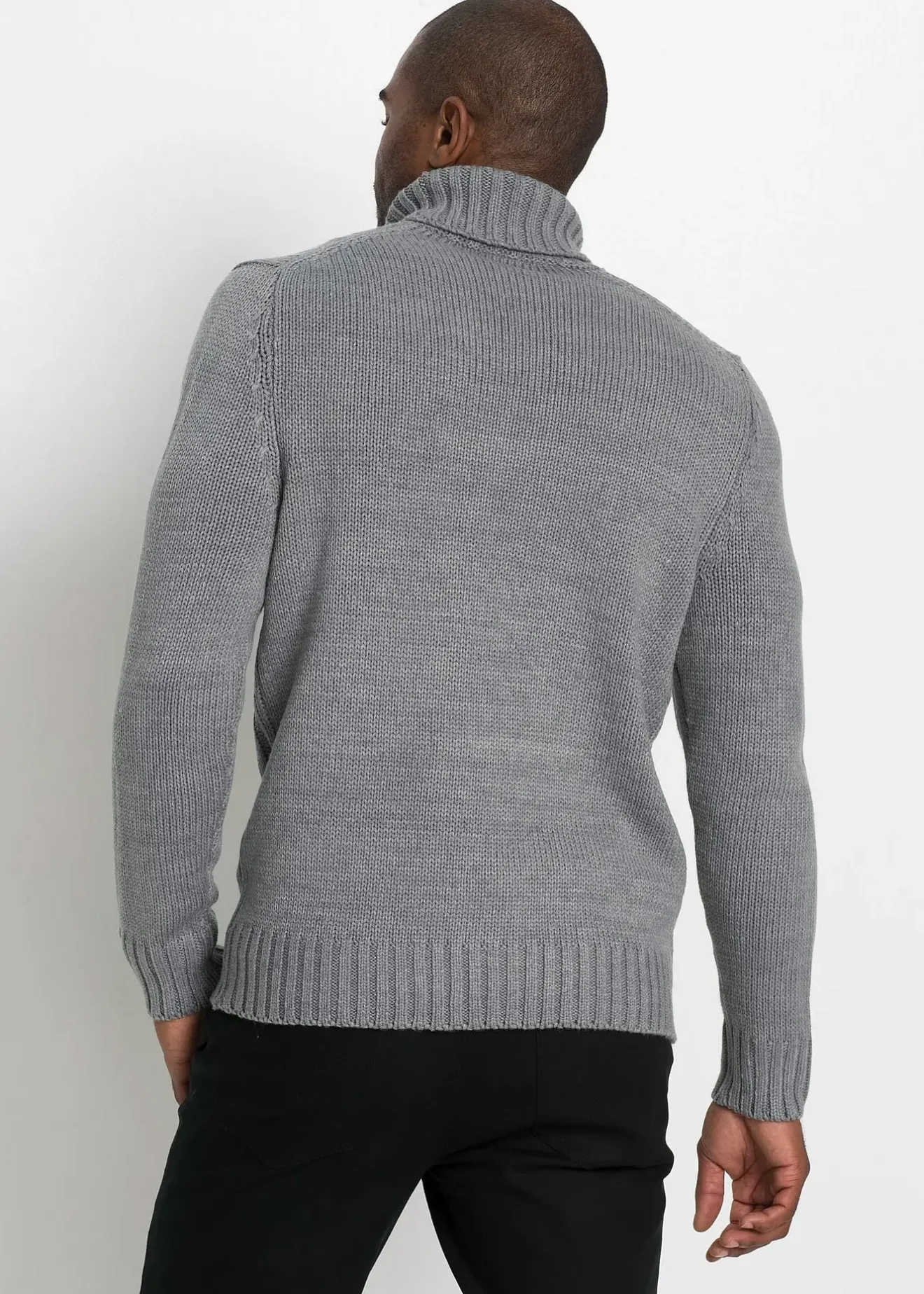 bonprix Pull col roulé en maille torsadée|Homme Pulls & Gilets