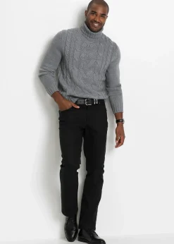 bonprix Pull col roulé en maille torsadée|Homme Pulls & Gilets