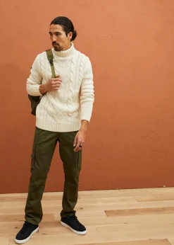 Homme bonprix Pulls & Gilets|Pull col roulé en maille torsadée