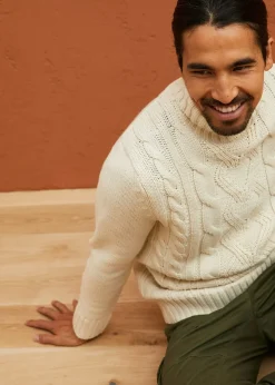 Homme bonprix Pulls & Gilets|Pull col roulé en maille torsadée