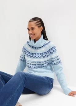 Femme bonprix Maille|Pulls & Gilets|Pull col roulé norvégien