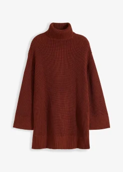 Femme bonprix Maille|Pulls & Gilets|Pull col roulé oversize en coton mélangé