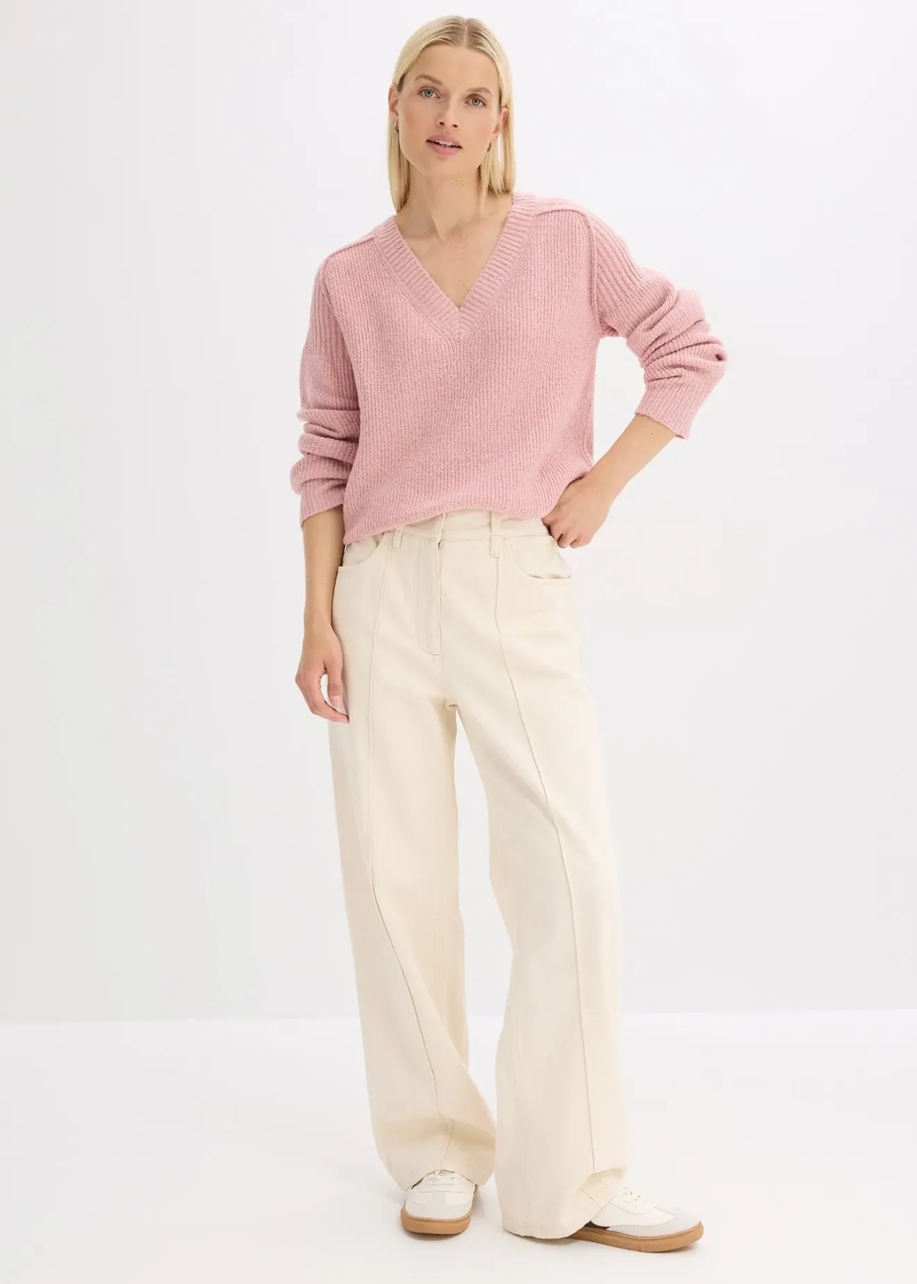 bonprix Pull col V oversize|Femme Maille|Pulls & Gilets