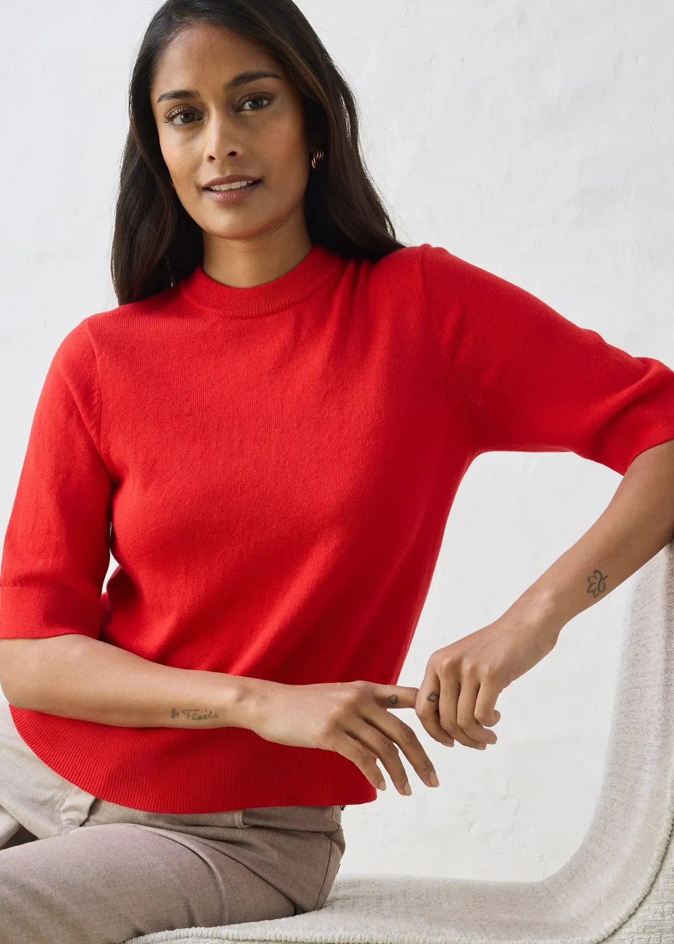 Femme bonprix Maille|Premium|Pull coton et soie