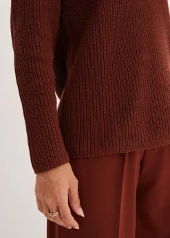 bonprix Pull côtelé 100% coton|Femme Maille|Pulls & Gilets