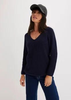 Femme bonprix Maille|Pulls & Gilets|Pull côtelé 100% coton