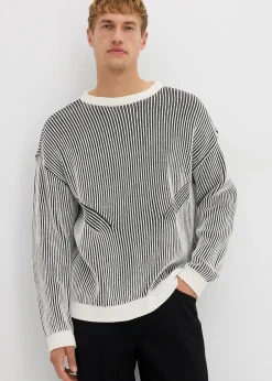bonprix Pull côtelé ample en coton mélangé|Homme Pulls & Gilets