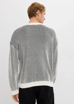 bonprix Pull côtelé ample en coton mélangé|Homme Pulls & Gilets