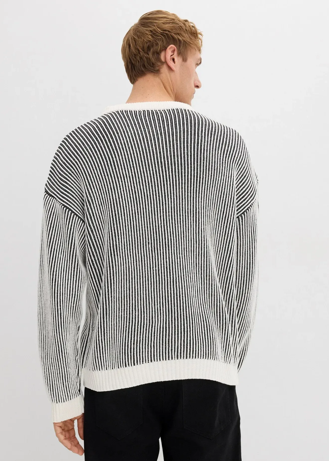 bonprix Pull côtelé ample en coton mélangé|Homme Pulls & Gilets