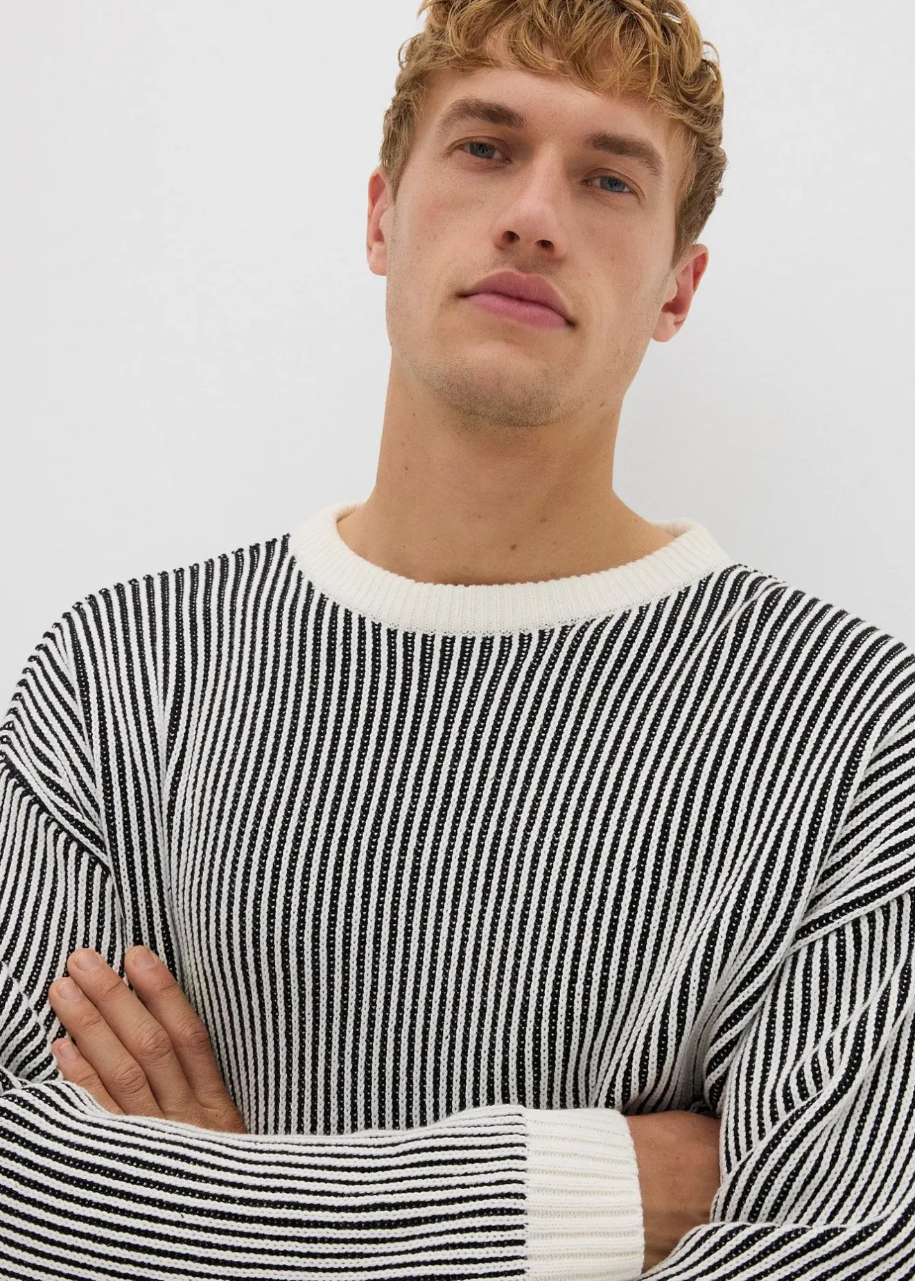 bonprix Pull côtelé ample en coton mélangé|Homme Pulls & Gilets