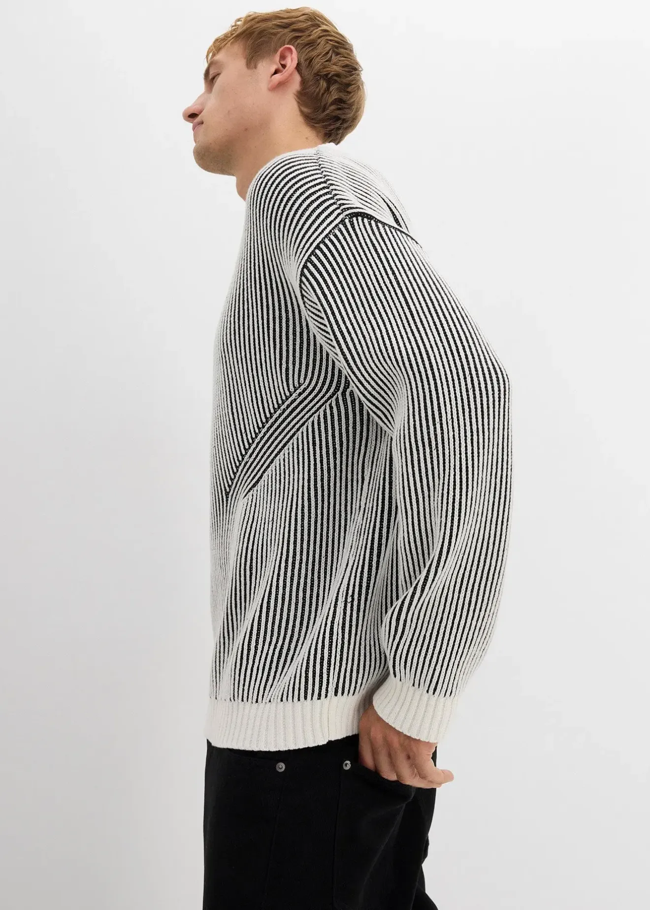 bonprix Pull côtelé ample en coton mélangé|Homme Pulls & Gilets