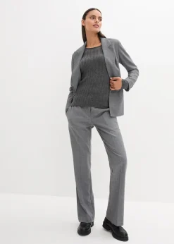 bonprix Pull côtelé en laine mérinos|Femme Maille|Premium