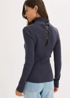 bonprix Pull côtelé en viscose mélangée fluide|Femme Maille|Pulls & Gilets