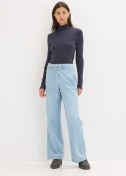 bonprix Pull côtelé en viscose mélangée fluide|Femme Maille|Pulls & Gilets