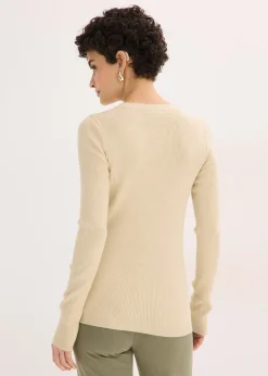 bonprix Pull côtelé en viscose mélangée|Femme Maille|Pulls & Gilets