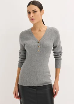 Femme bonprix Maille|Pulls & Gilets|Pull côtelé en viscose mélangée