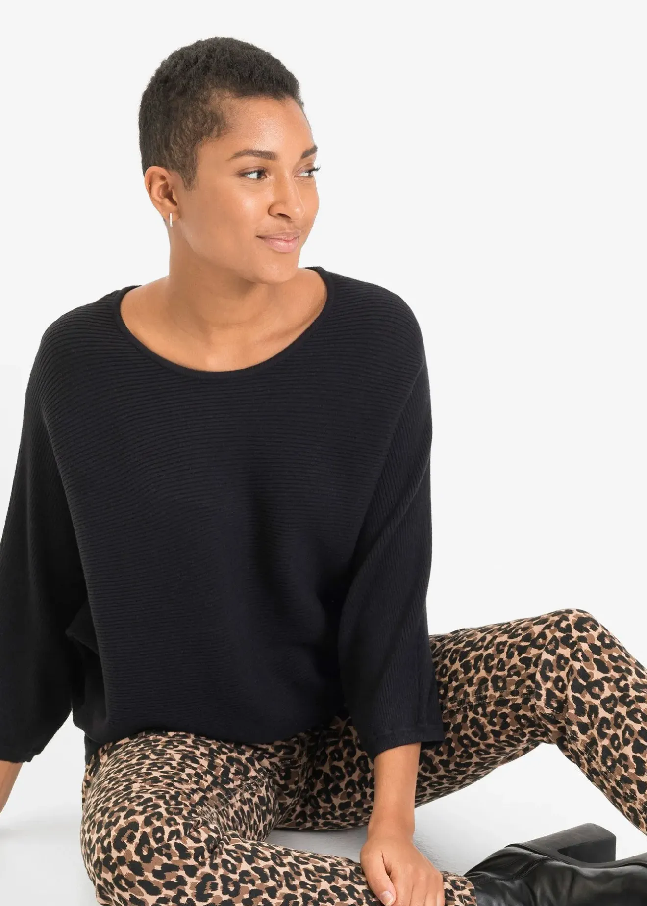 Femme bonprix Maille|Pulls & Gilets|Pull côtelé oversize