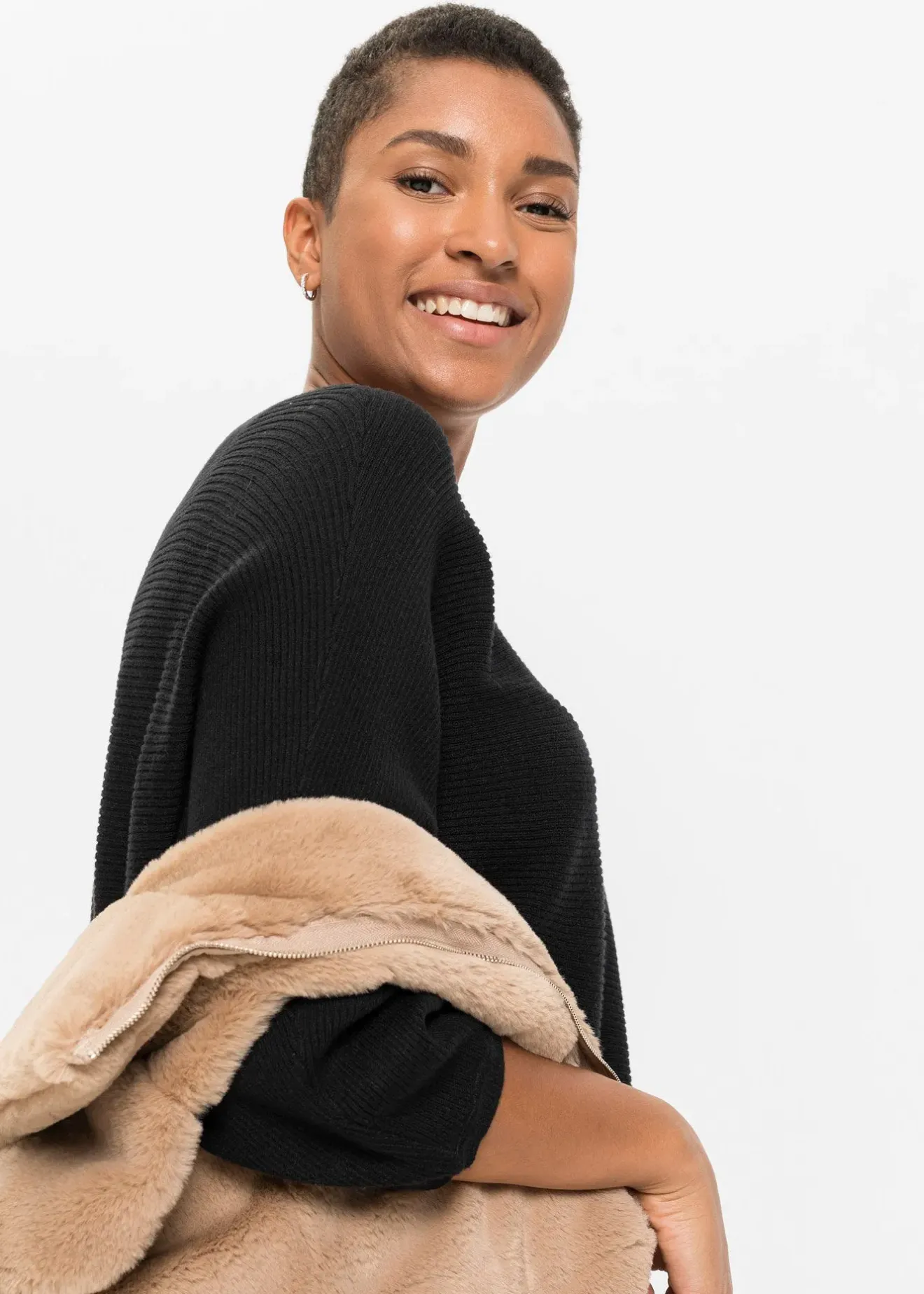 Femme bonprix Maille|Pulls & Gilets|Pull côtelé oversize