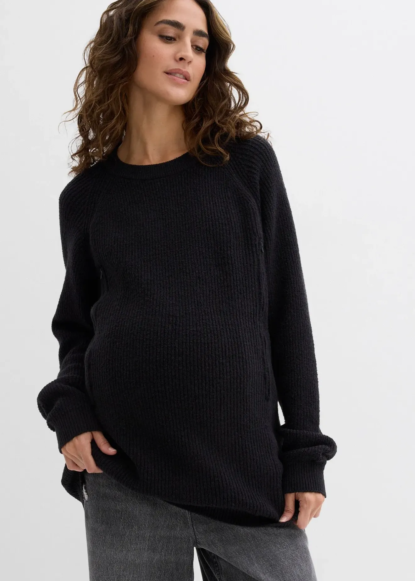Femme bonprix Femme Enceinte|Pull de grossesse avec ouvertures discrètes pour l’allaitement