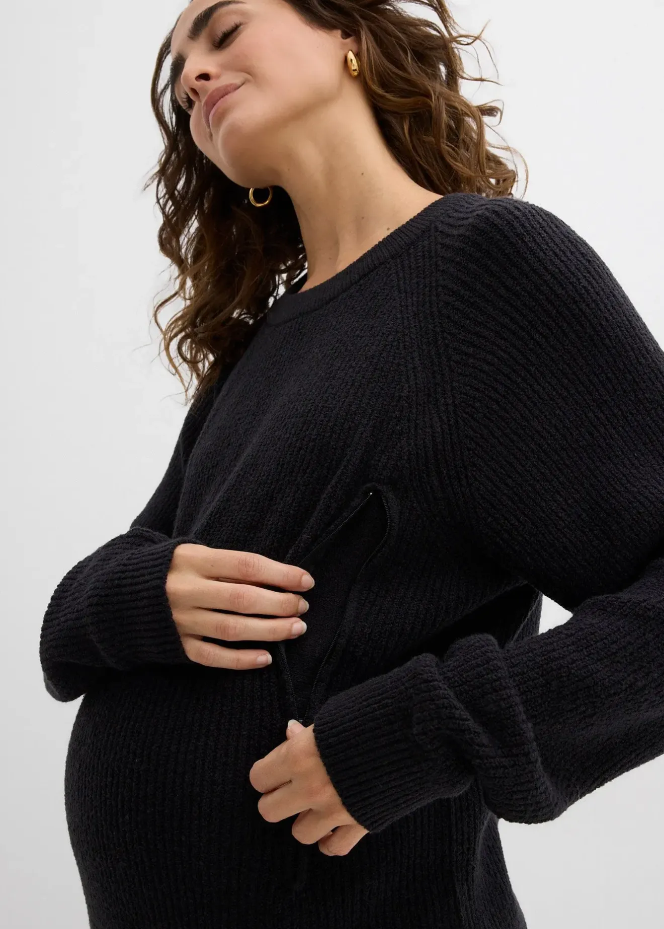 Femme bonprix Femme Enceinte|Pull de grossesse avec ouvertures discrètes pour l’allaitement