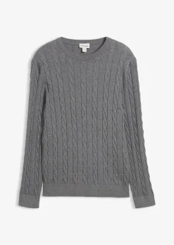 bonprix Pull doux à torsades en fine maille de coton majoritaire, slim|Homme Pulls & Gilets