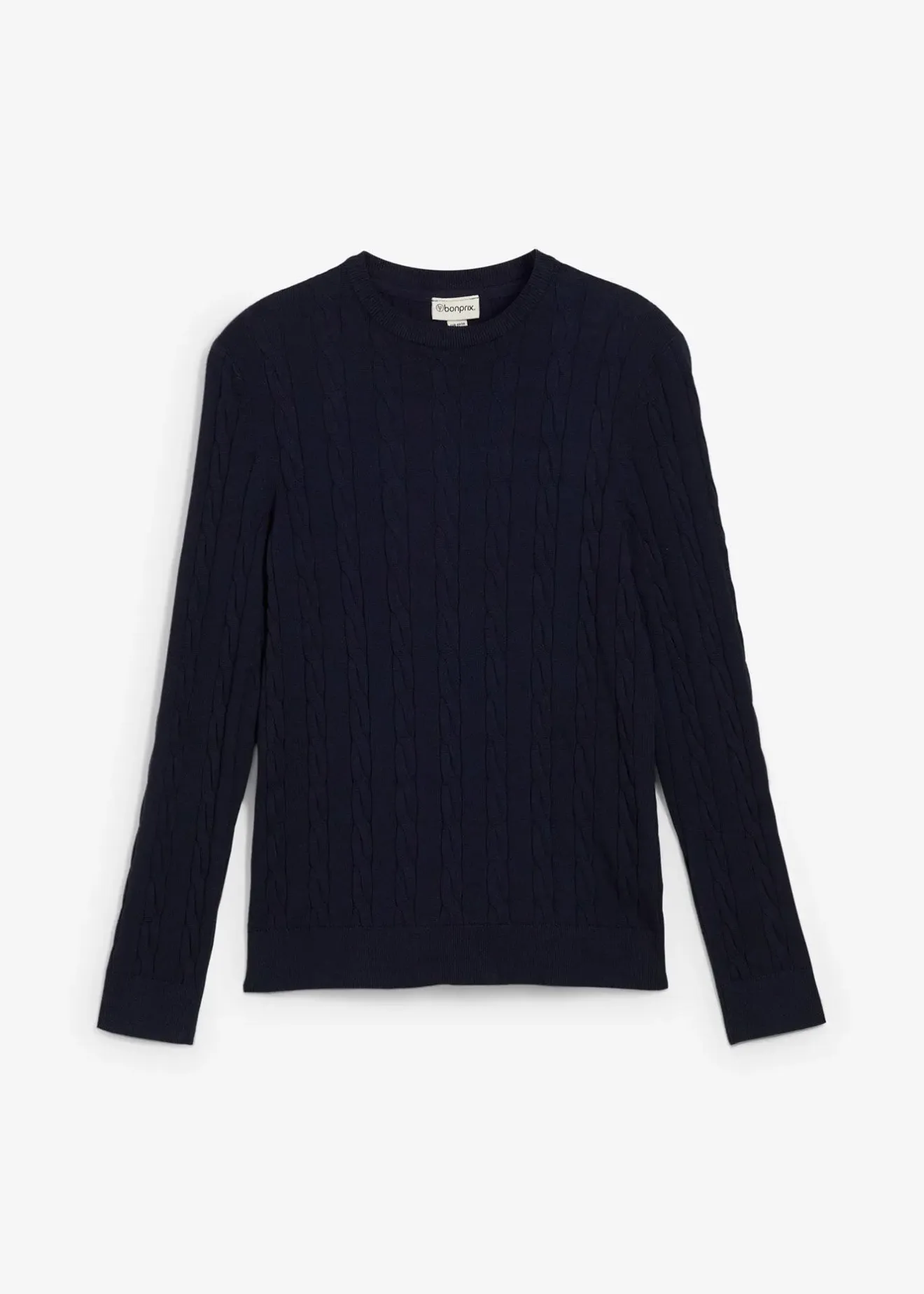 Homme bonprix Pulls & Gilets|Pull doux à torsades en fine maille de coton majoritaire, slim